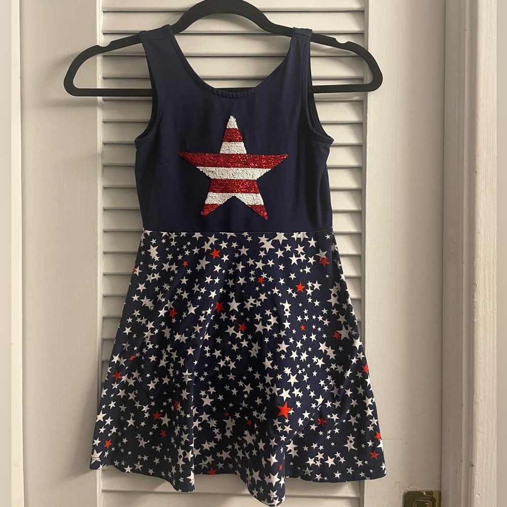 Epic Threads Patriotic Sundress w/Sequin Star That Changes Color. Size 6